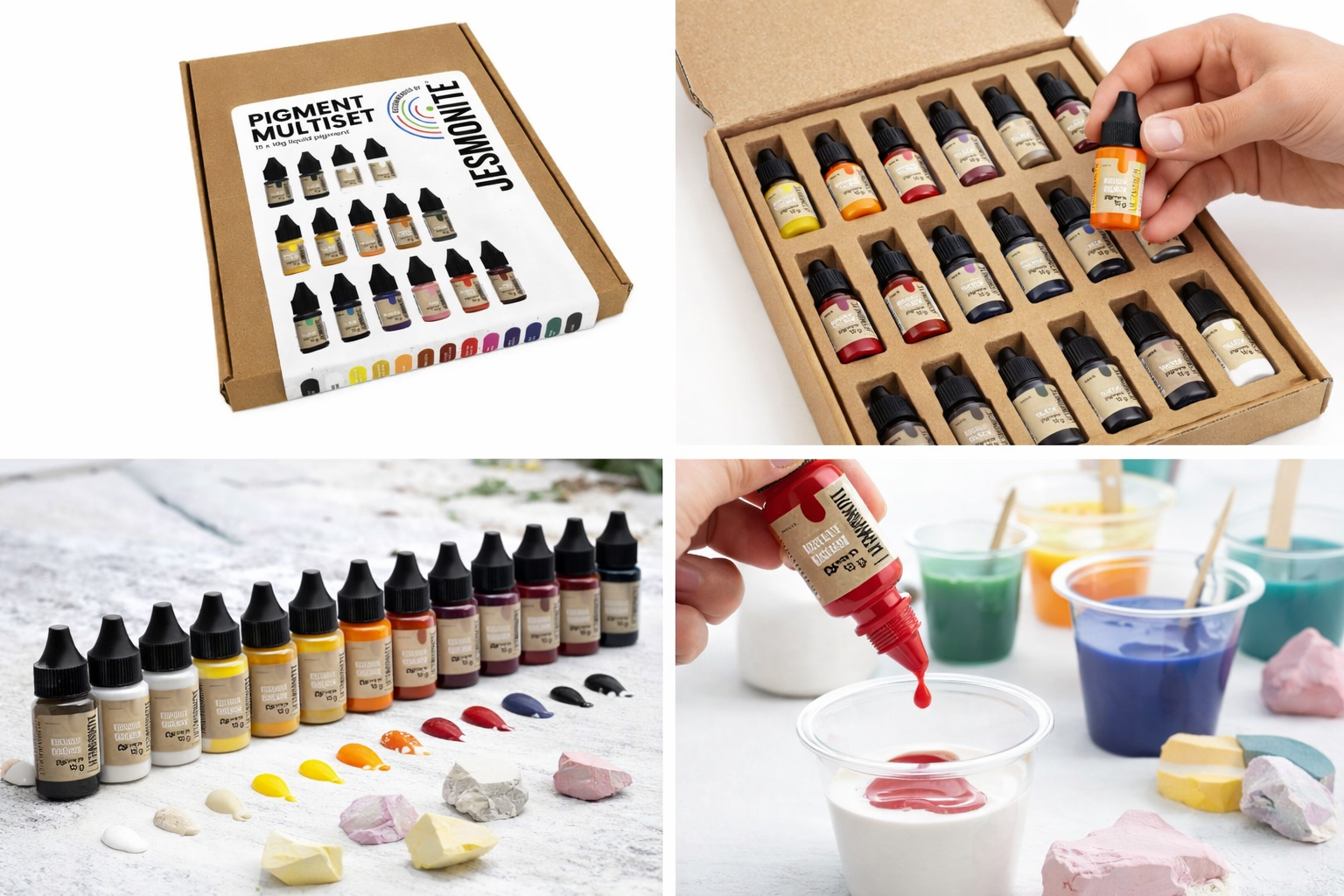 Jesmonite Pigment Set mit 13 verschiedene Farben (15 Stück)